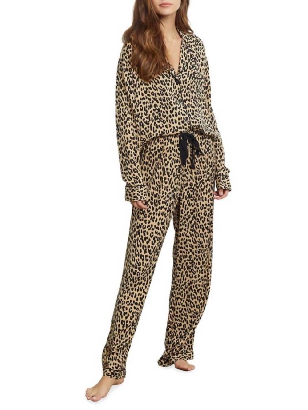 NWT Rails Clara Pajama Set XS Sand Jaguar Leopard Animal Print Rayon Lounge